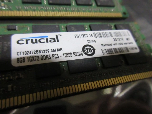 24GB (3x 8GB) PC3=10600R Crucial Registered Server Memory - Image 3 of 3