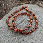 Collier de perles ambre cadeau pour son cognac naturel unique fait main