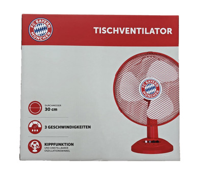 ECG Tischventilator FC Bayern München FCB Ventilator Kippbar 3 Stufen Rot