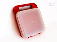 Tupperware Lunch Box Harvest Orange Vintage Sandwich Carrier Case