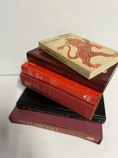 VINTAGE British HISTORY BOOKS LOT- Reading Or Decor - Red Black Shelf Staging