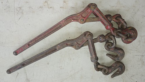 Lot Of 2 Vintage Lebus 5/16-3/8 Load Chain Binder Model 7-1