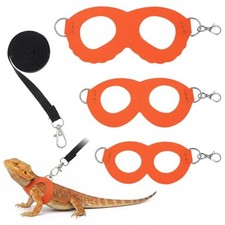 Adjustable Bearded Dragon Leash  Harness Set, Soft Leather Reptile Vest with