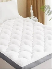 King Mattress Topper for Back Pain, Plush Pillowtop Mattress Topper King, Extra