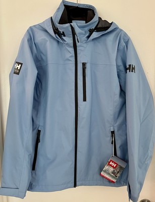 Helly Hansen Women s Crew Hooded Sailing Rain Jacket XL Bright Blue NWT $165 NEW