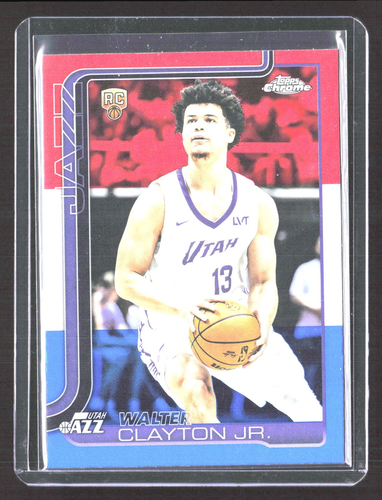 2025-26 Topps Chrome #268 Walter Clayton Jr. Red White and Blue Refractor