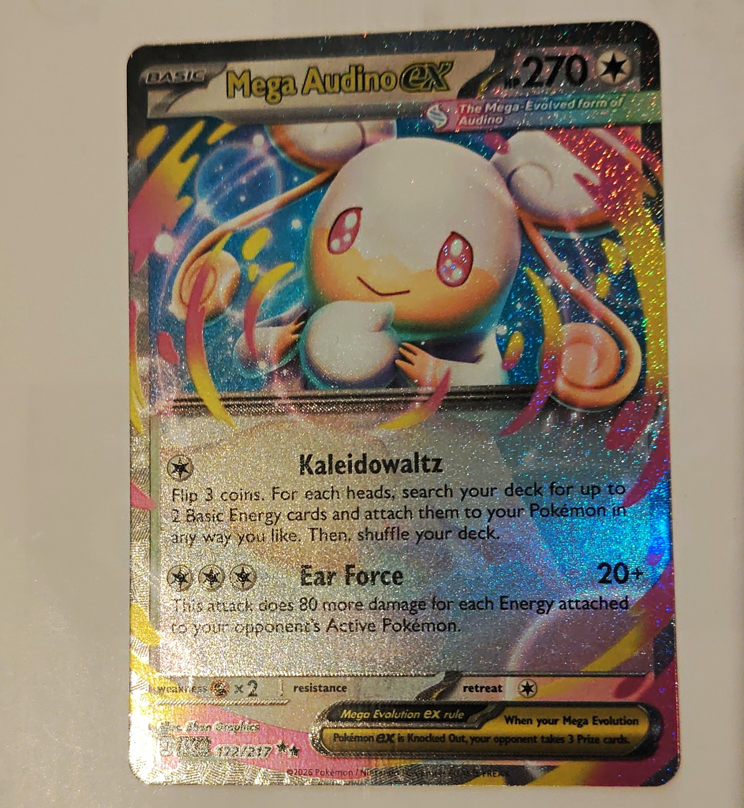 Pokémon TCG Mega Audino EX 85/124 Fates Collide Full Art Holo Ultra Rare