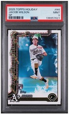 2025 Topps Holiday H4 Jacob Wilson Holiday Variation SP RC PSA 9
