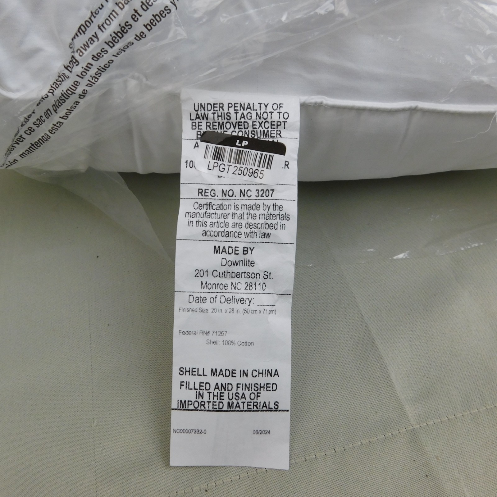 My Kinda Pillow Firm Density 300 Thread Count Bed Pillow - Standard/Queen #C813