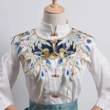 Chinese Embroidery Pashmina Shawls Lady Neck Cover with Shell Pearl Collar Cloak