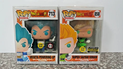 Dragon Ball Funko Pop Lot of 2 POWERED UP VEGETA & SUPER SAIYAN GOHAN