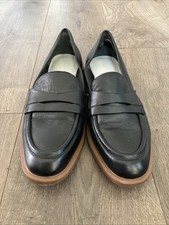 Franco Sarto Edith 2 Black Leather Slip On Loafers Size 8