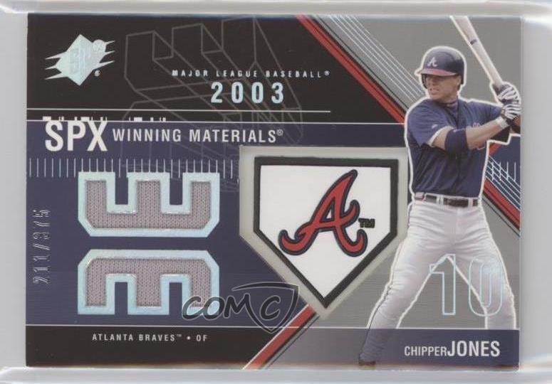 2003 SPx Winning Materials 375 Team Logo 211/335 Chipper Jones #WM-CJ1 HOF nd3