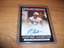 2007 Topps NFL Football Justise Hairston Rookie Auto Card Patriots. rookie card picture