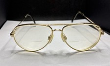 Vintage Luxottica Challenger Gold Metal Aviator Eyeglass Frames Made Italy C25