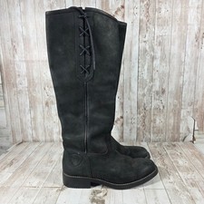 Ariat Women Black Leather Tall Riding Boots Lace Up Rear Zip 55805 Size 10B