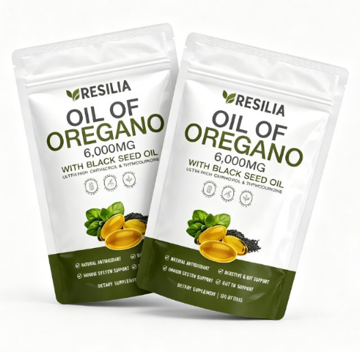2 Pack Resilia Oil of Oregano Softgels with Black Seed Oil 120 Count Supplement