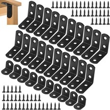 30PCS Black L Brackets Right Angle 20x20mm 40x40mm Stainless Steel Support