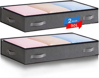 2 StüCk Unterbettkommode, 90L Unterbett Aufbewahrungsbox Mit Griff