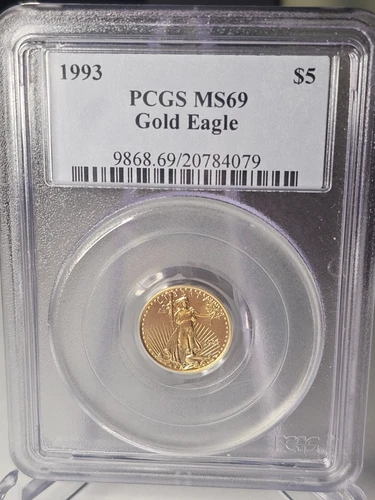 1993 GOLD Eagle $5 1/10oz. PCGS MS69 Gorgeous Coin!