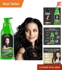 Hair Color Shampoo Natural Black 500ML 3-in-1 Hair Dye for Gray Hair
