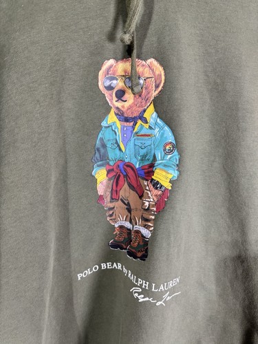 Polo Ralph Lauren Men's Bear Colorblocked Hoodie Sportsman Teddy Bear Large L - Picture 2 of 7