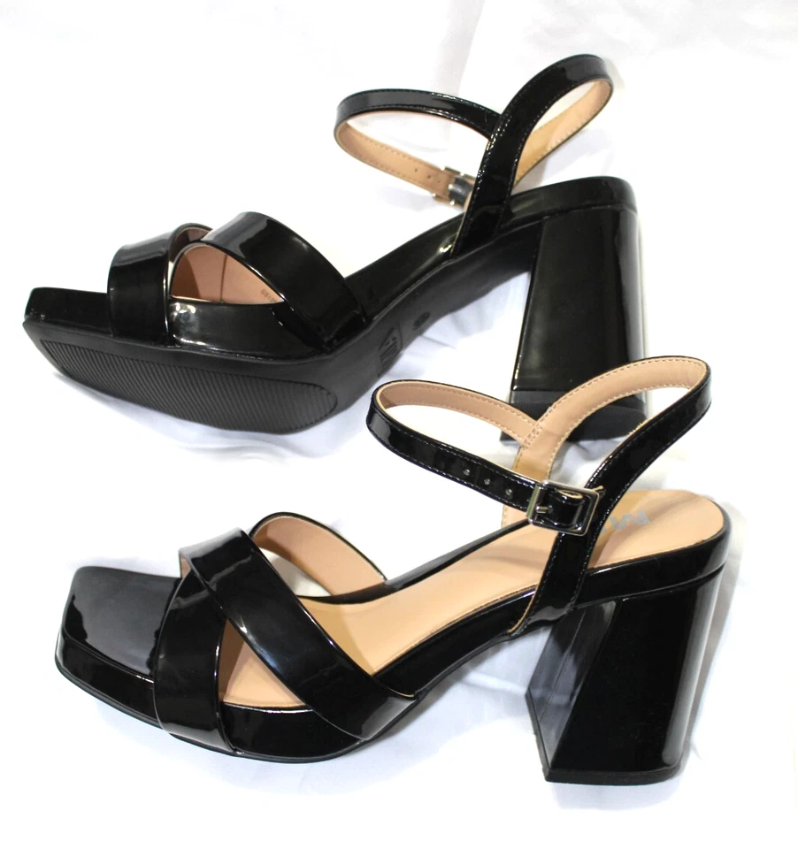 Nuevos tacones para mujer Mia Anabelle charol negro bloque - talla 8,5 Foto 4 de 4