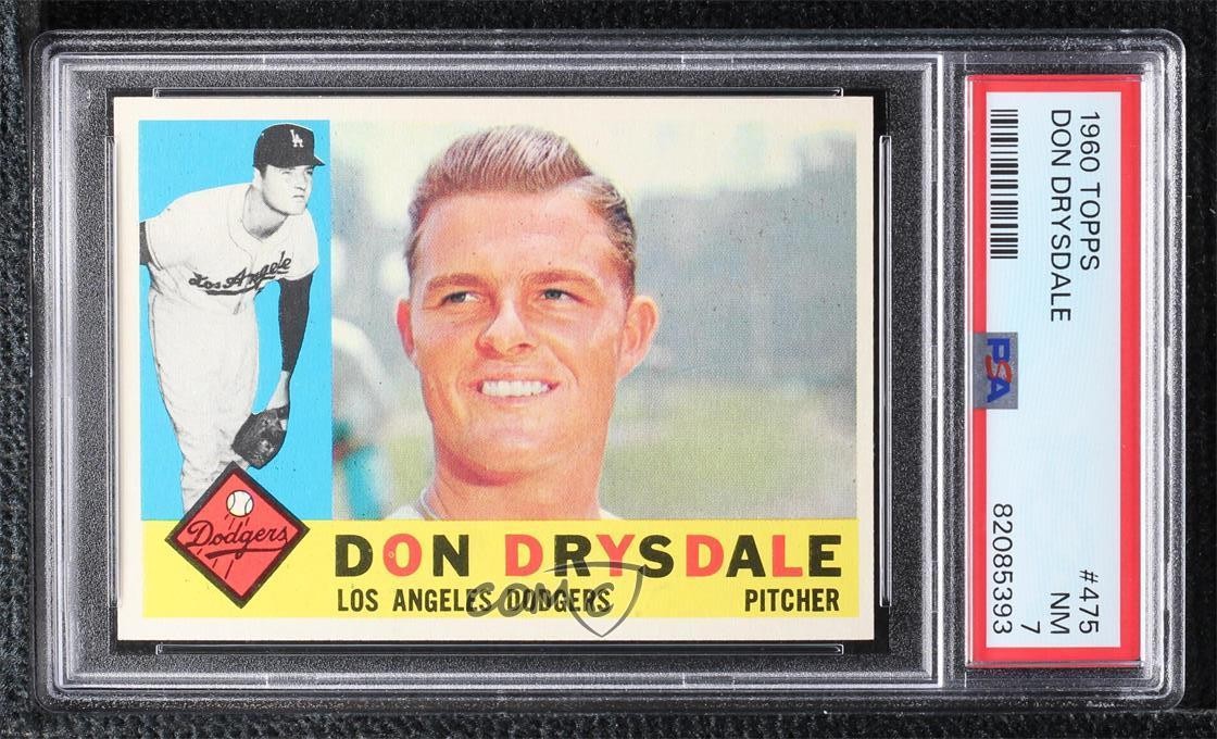 1960 Topps Don Drysdale #475 PSA 7 HOF