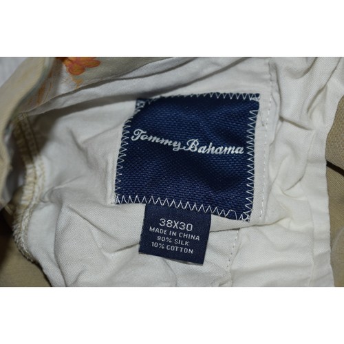 Tommy Bahama Hawaiian Style Silk Blend Pants Mens Size 38 x 28 Tan FLAT Front - Picture 3 of 6