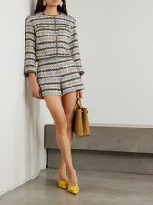 NEW VERONICA BEARD Sumira Metallic Tweed Jacket/Jazmin Tailored SHORTS