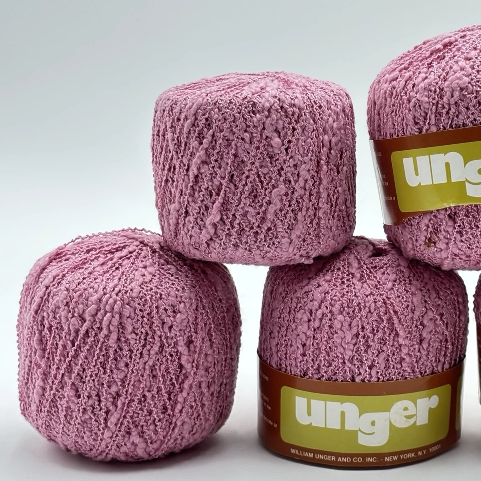 Lot 5 Unger Riccione Italy Yarn 403 Pink Color 75% Cotton 25% Rayon 50gms 1 Used - Image 2 of 4