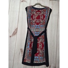 Talbots Petites Red Blue Paisley Scarf Print Chiffon Sheath Dress Size P NWT