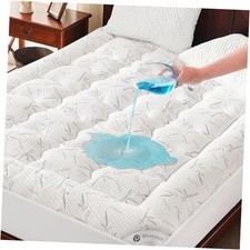 100 Waterproof Size Mattress Topper, Thick Pillow Top Mattress Queen White