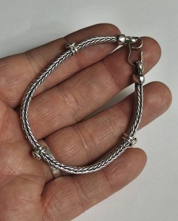 Beau Bijoux Ancien Bracelet Argent Massif Tressé poinçon 19 5 cm 22 9 grs