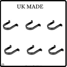 6 PACK 68mm Downpipe Clip Gutter Pipe Wall Bracket Support Black.