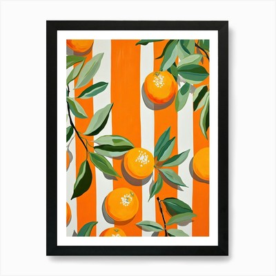 Kumquats Obst Sommer Illustration gerahmtes Wandbild Poster Leinwanddruck Bild