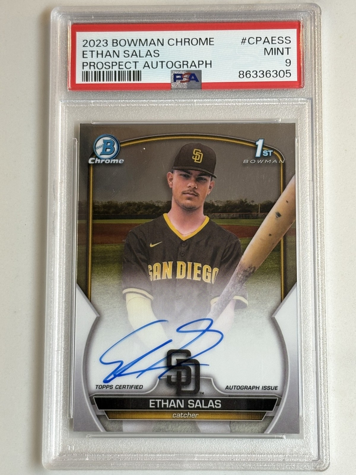 Ethan Salas 2023 Bowman Chrome #CPA-ESS Prospect Auto (1st) Price