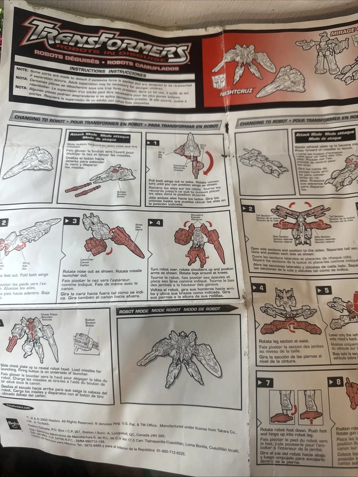 transformers robots in disguise RID mirage gt scavenger nightcruz Instructions - Image 2 of 4