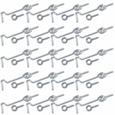 Wideskall 2" inch Zinc Plated Wire Gate Hook and Eye Latch Pack of 20