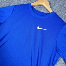 Nike Dri-Fit Shirt Boys XL Navy Short Sleeve Performance Stretch Casual #AB503