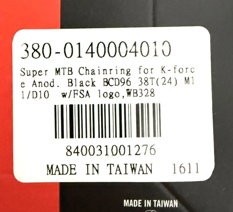 FSA K-Force MTB ABS BCD96 38 tooth Alloy MTB 4 Bolt Bike Chainring WB328 NEW - Image 3 of 4