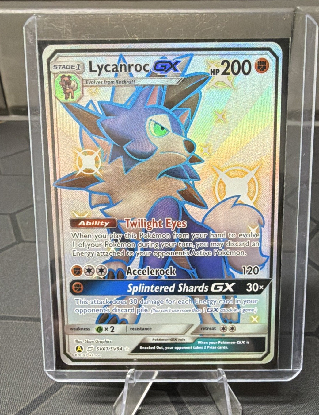The Pokémon Company Lycanroc GX SV67/SV94 Hidden Fates Shiny Holo Rare EN