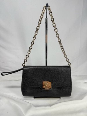 Versace Collection Pebble Grain Leather Black Wristlet/ Clutch SPB-TS 348951