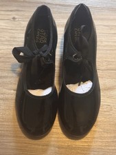 Capezio Future Star Black Patent Tap Shoes Girls 2M New