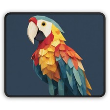 Colorful Geometric Parrot Gaming Mouse Pad  Tropical Bird Desk Mat