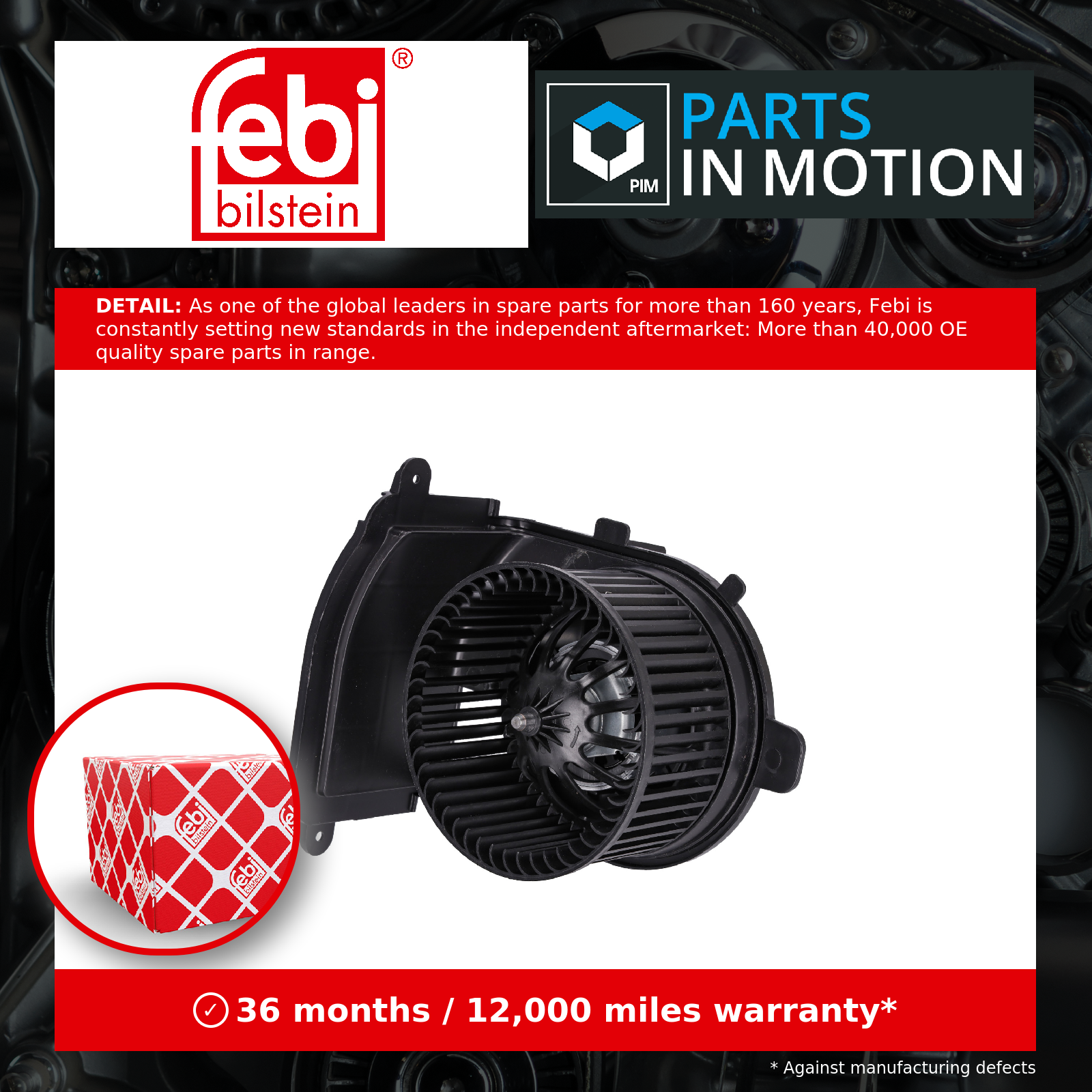 Interior Blower Motor 197011 Febi Heater 7701050894 Genuine Quality Guaranteed
