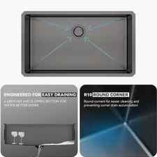 30 in. x 18 in. Undermount Single Bowl 16-Gauge Stainless Steel Kitchen Sink