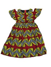 African ankara print kids / Girls With Shoulder dress Girls Ankara outfit.