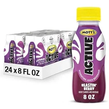 Mott's Active Blastin' Berry Hydrating Juice Beverage 8 Fl Oz Bottles 24 Coun...