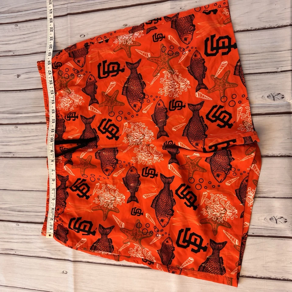 Pantalones cortos de tabla para hombre San Francisco Giants forrados talla 2XL naranja pez tropical Foto 3 de 4